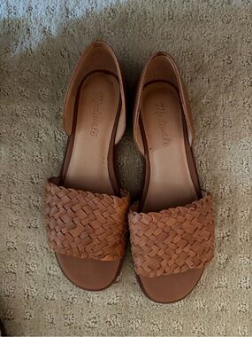 Madewell Woven Cognac Slide Sandals
